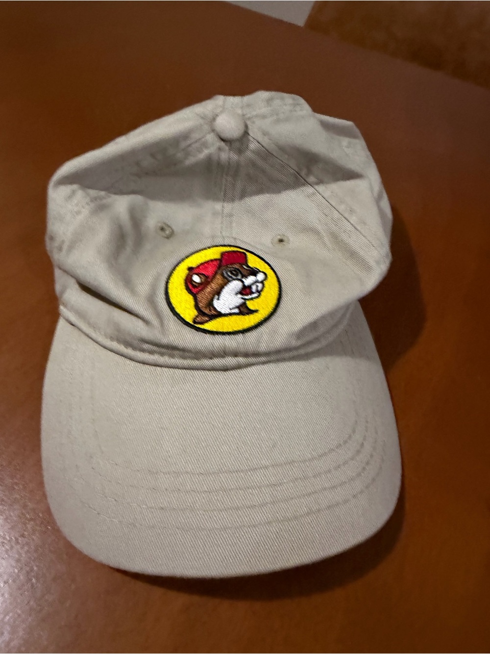Tan Baseball Cap with Embroidered Logo